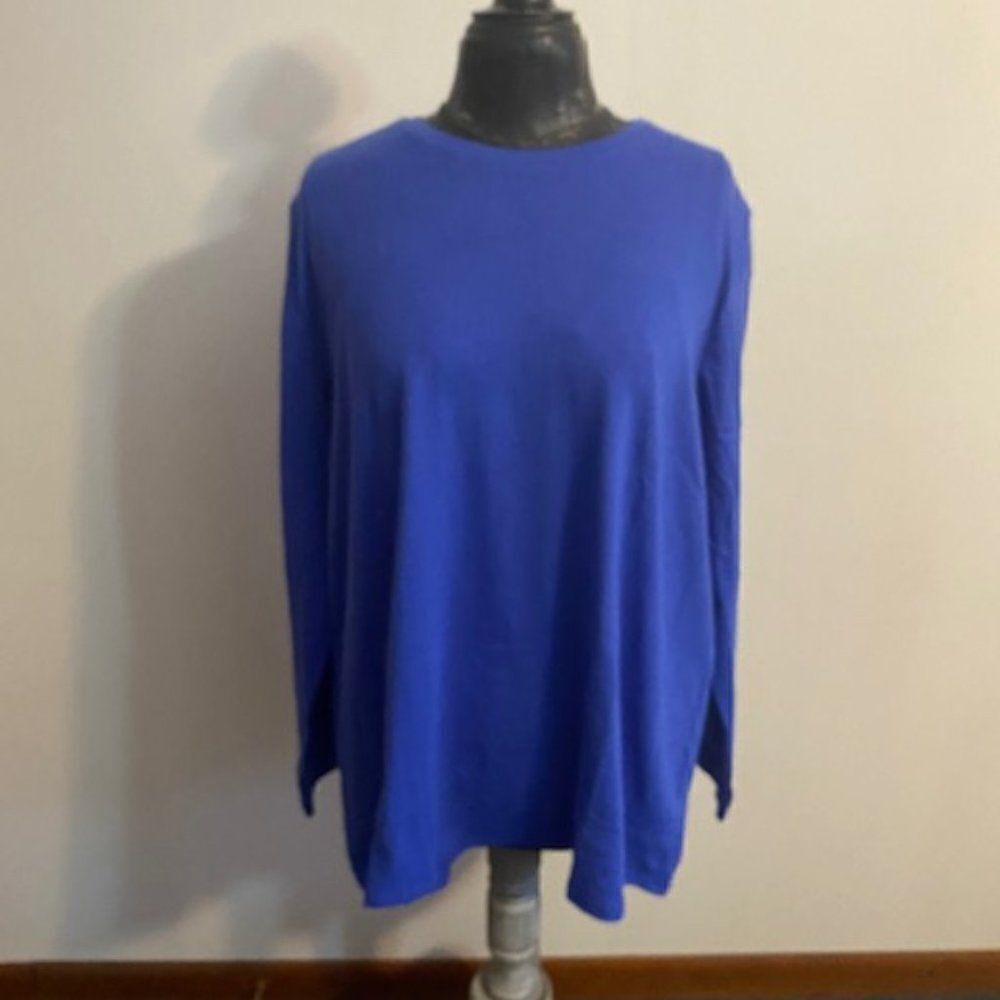 Lane Bryant Blue Long sleeve crew neck tee-shirt, size 22/24